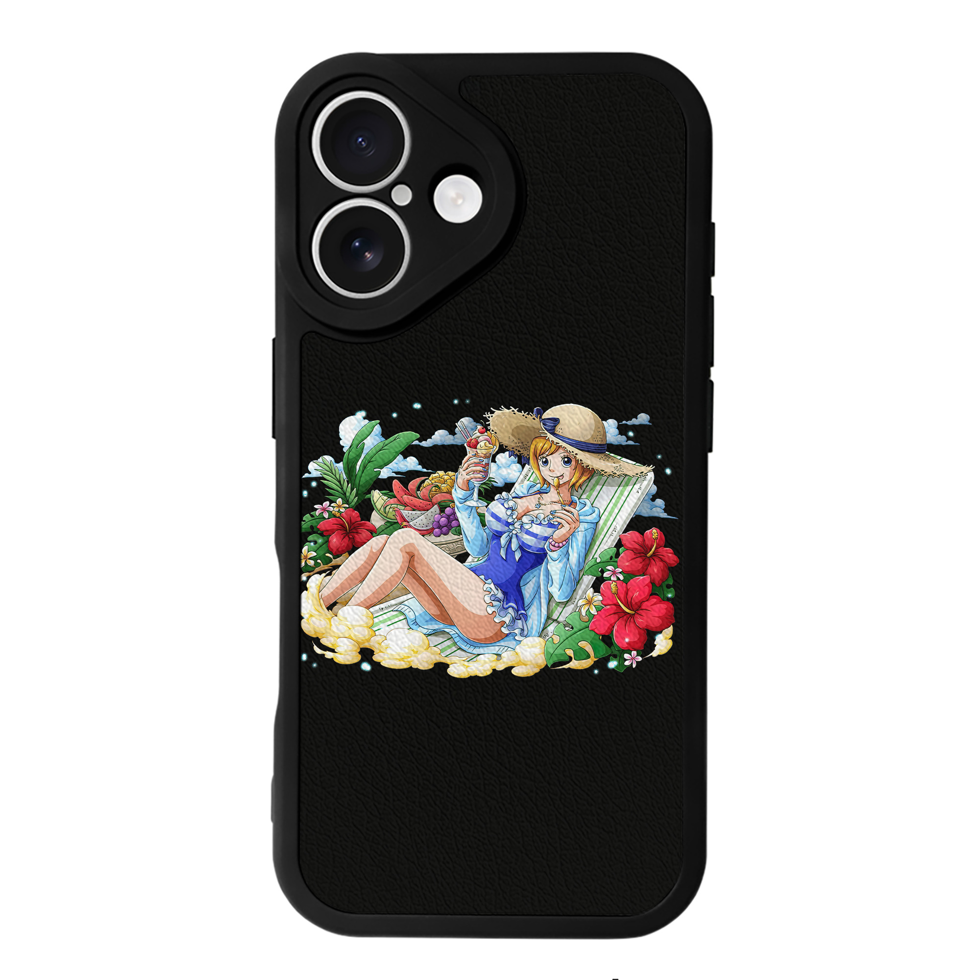 （画像用） ワンピース ナミ ONE PIECE Nami 【iPhone 16シリーズ対応】シリコンスマホケース（レザー調） 材質：シリコン